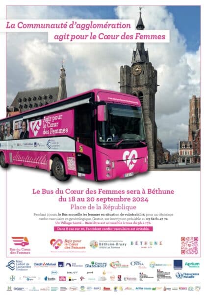 Affiche du bus du coeur des femmes à Béthune